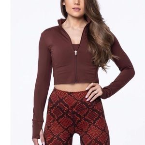Balance Athletica Brown Cropped Elevate Jacket